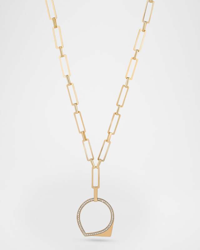 Eclipse Diamond Paperclip Lariat Necklace